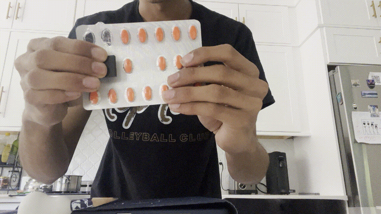 Pill popper demonstration